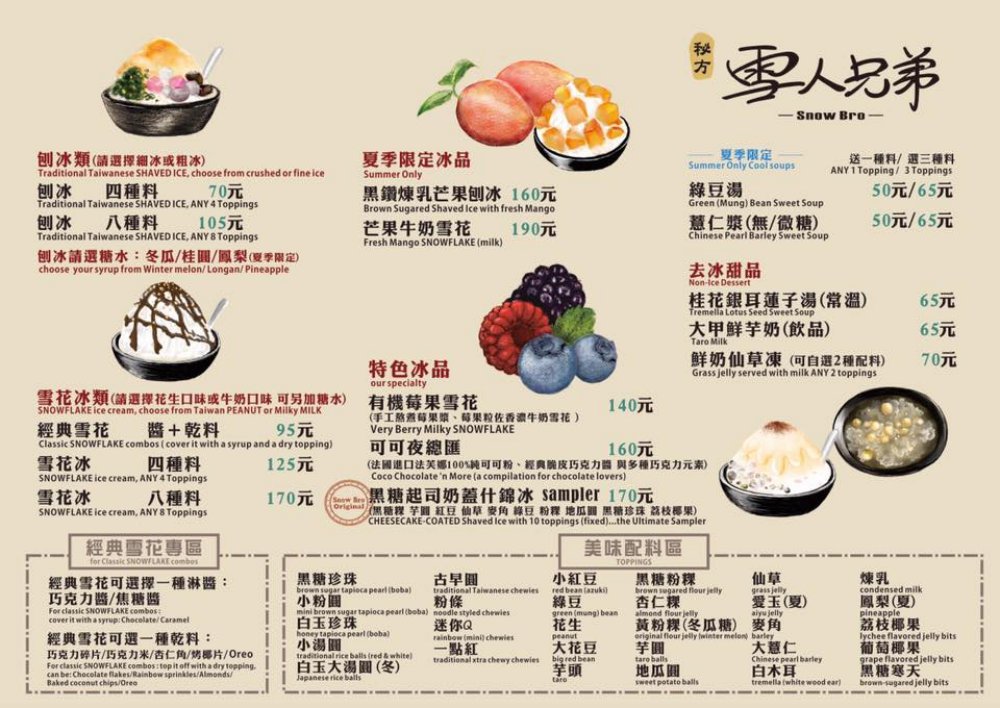 【台北】祕方雪人兄弟 現刨牛奶雪花冰，四種配料一次滿足，台北冰品推薦！ @Maruko(丸子)與美食有個約會
