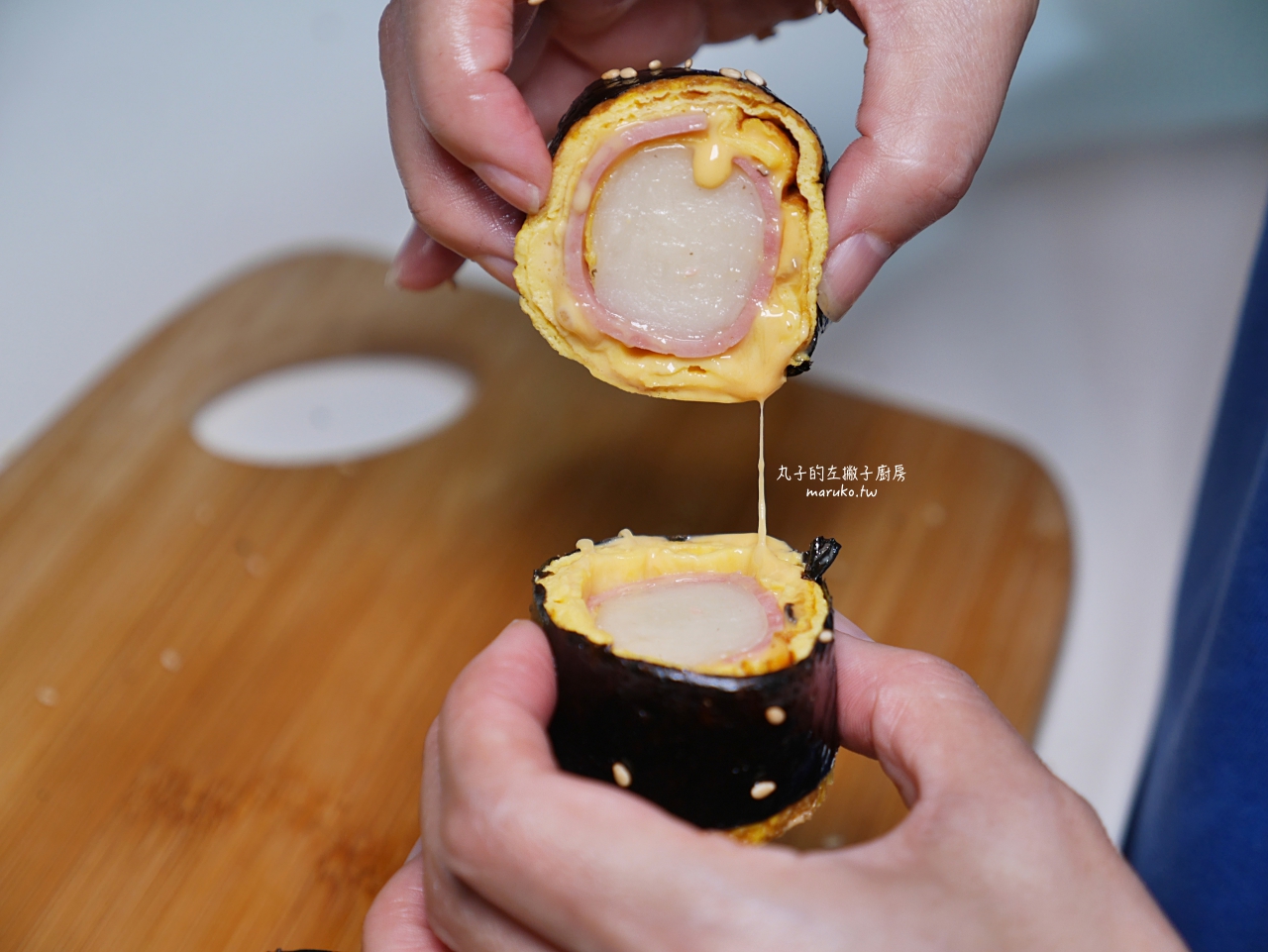 【食譜】韓式年糕煎蛋捲/二樣食材自製韓國年糕/韓式海苔捲做法 @Maruko(丸子)與美食有個約會