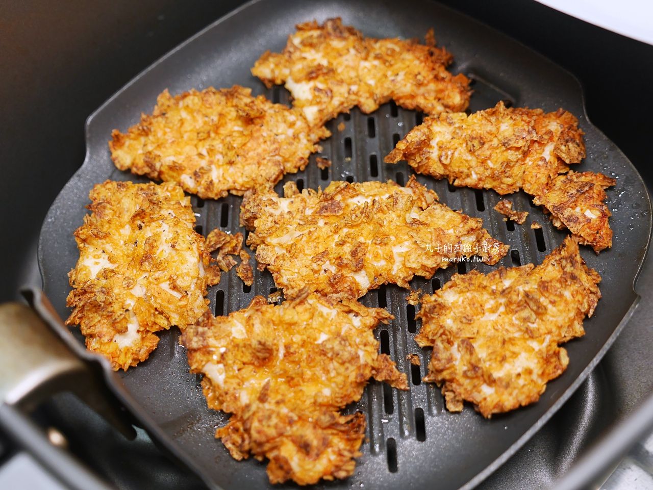 【食譜】起司玉米片炸雞 超簡單 快速炸雞做法 雞胸肉 免油炸氣炸鍋食譜 @Maruko(丸子)與美食有個約會
