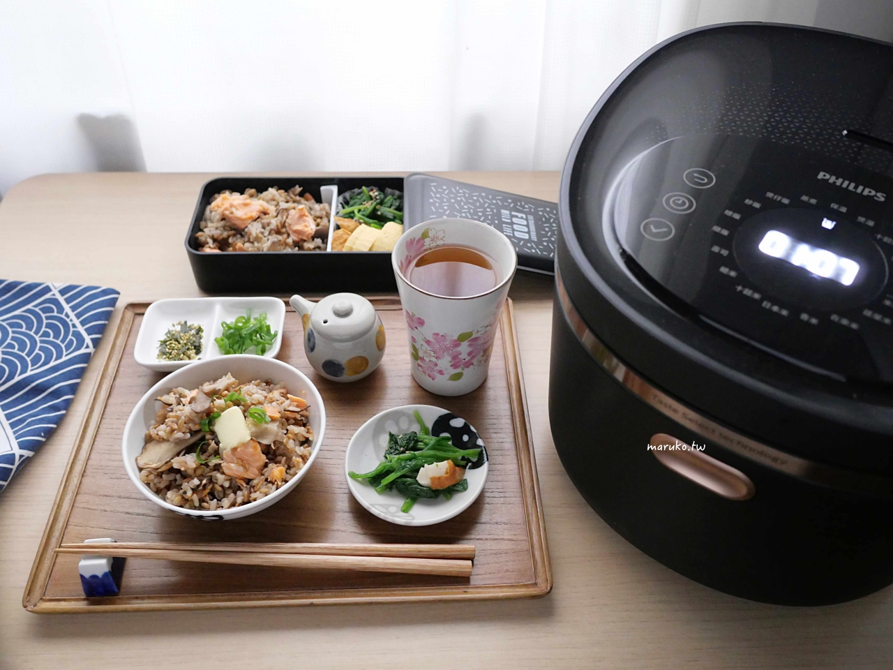 【食譜】一鍋到底免顧火！奶油鮭魚野菇炊飯，一飯三吃帶便當也超讚 @Maruko(丸子)與美食有個約會