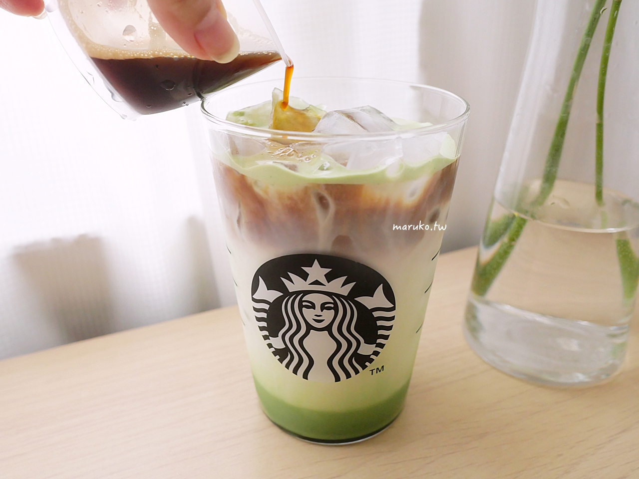 【食譜】抹茶咖啡拿鐵 宇治丸久小山園抹茶，一學就會的漸層系飲品！ @Maruko(丸子)與美食有個約會