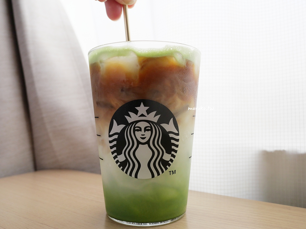 【食譜】抹茶咖啡拿鐵 宇治丸久小山園抹茶，一學就會的漸層系飲品！ @Maruko(丸子)與美食有個約會