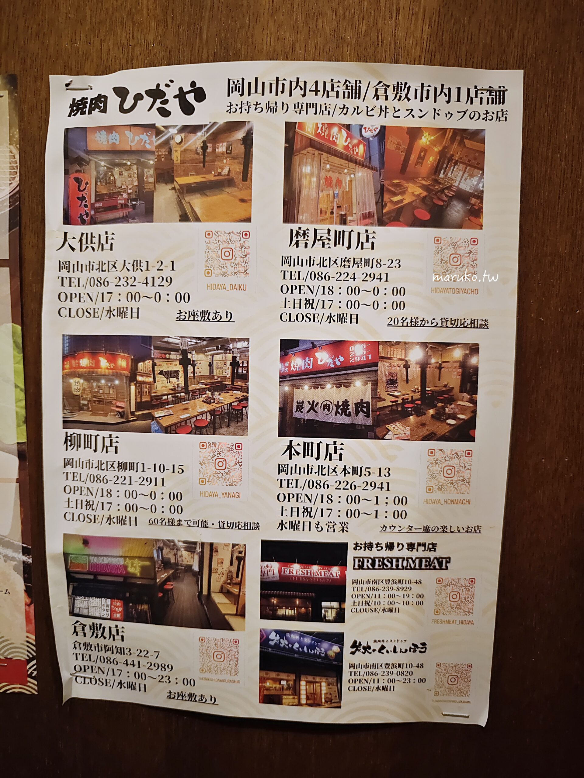 【日本岡山】焼肉ひだや(燒肉日田屋) 七輪炭火燒烤厚切黑毛和牛，外國客人友善餐廳推薦！ @Maruko(丸子)與美食有個約會