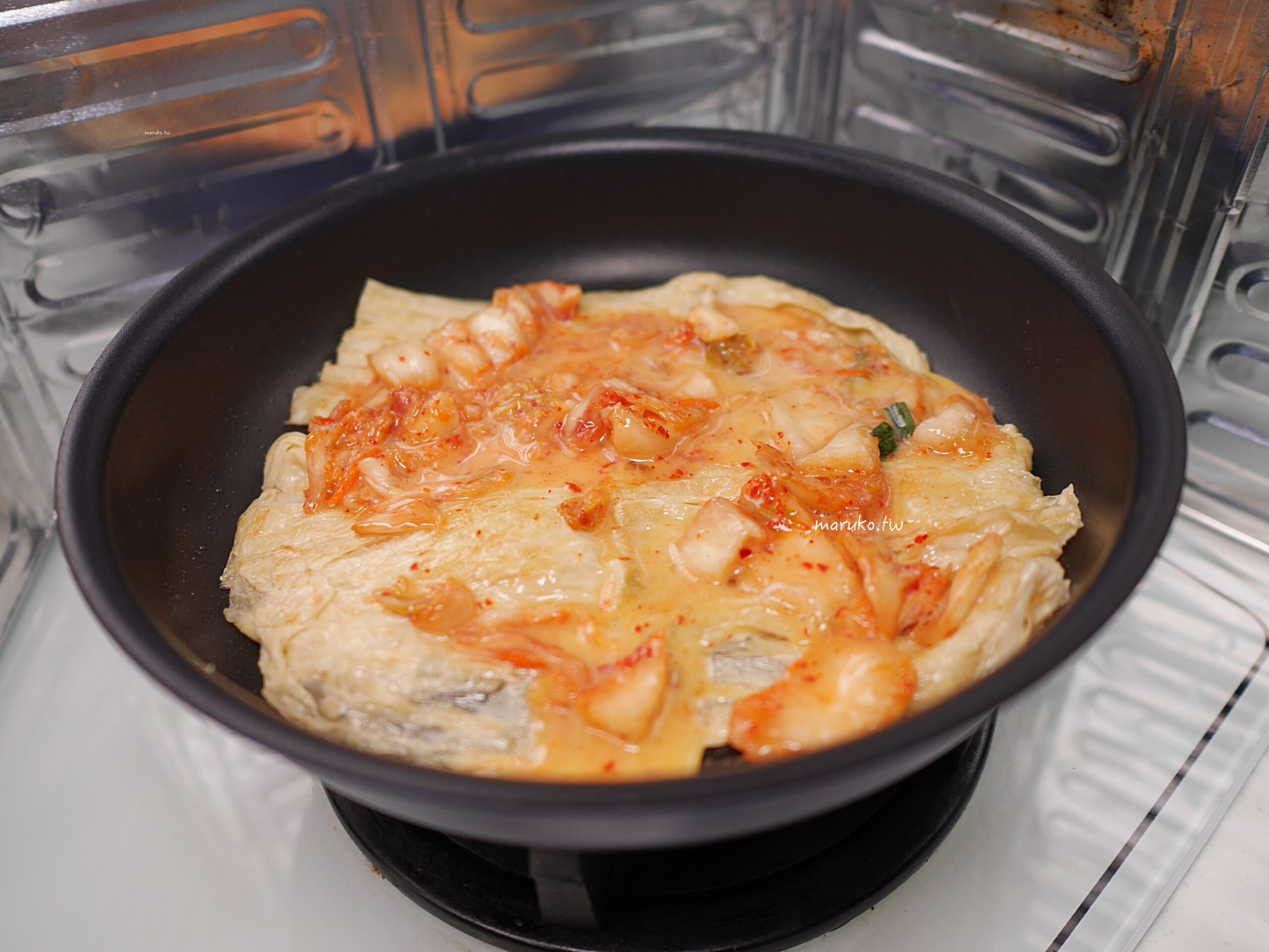 【減醣食譜】泡菜豆皮蛋餅：免揉麵糰！低碳高蛋白早餐簡單做 @Maruko(丸子)與美食有個約會