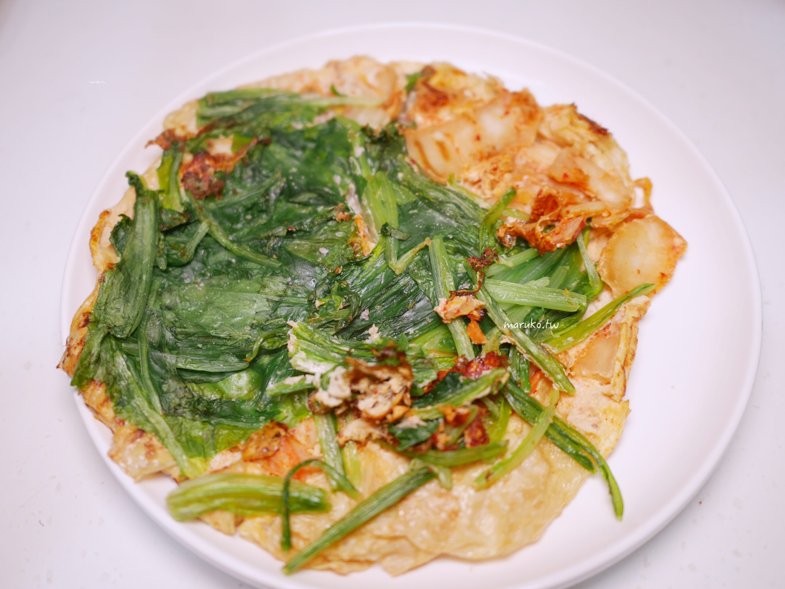 【減醣食譜】泡菜豆皮蛋餅：免揉麵糰！低碳高蛋白早餐簡單做 @Maruko(丸子)與美食有個約會