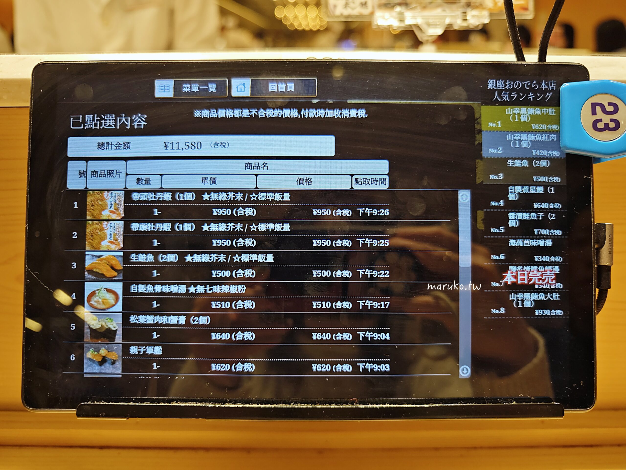 【東京】廻転鮨銀座おのでら本店  銀座分店連續4年獲得米其林二星高級壽司，表參道店迴轉壽司價格更親民！ @Maruko(丸子)與美食有個約會