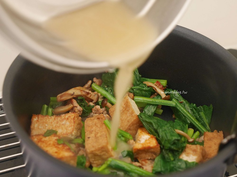 菠菜食譜「菠菜油豆腐燴絞肉」一鍋到底簡單快速入味跟著做 @Maruko(丸子)與美食有個約會