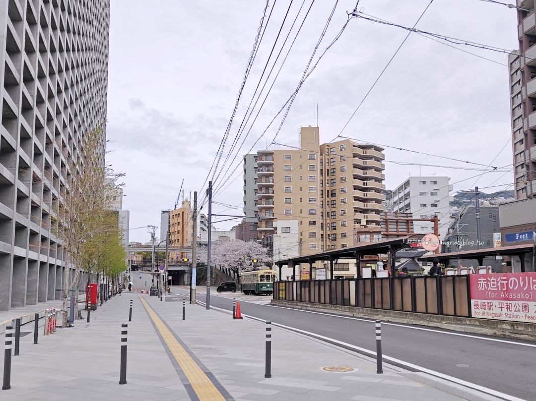 【長崎賞櫻秘境】搭路面電車就能到！市役所前的浪漫「粉紅櫻花隧道」 @Maruko(丸子)與美食有個約會