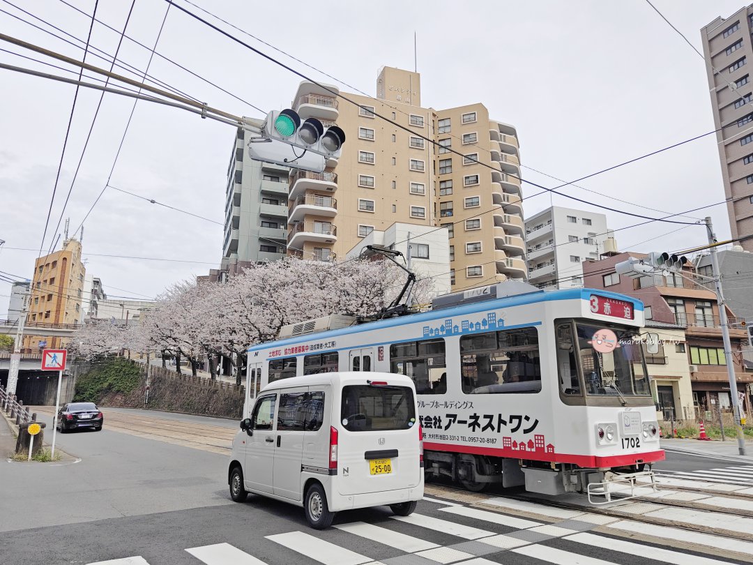 【長崎賞櫻秘境】搭路面電車就能到！市役所前的浪漫「粉紅櫻花隧道」 @Maruko(丸子)與美食有個約會