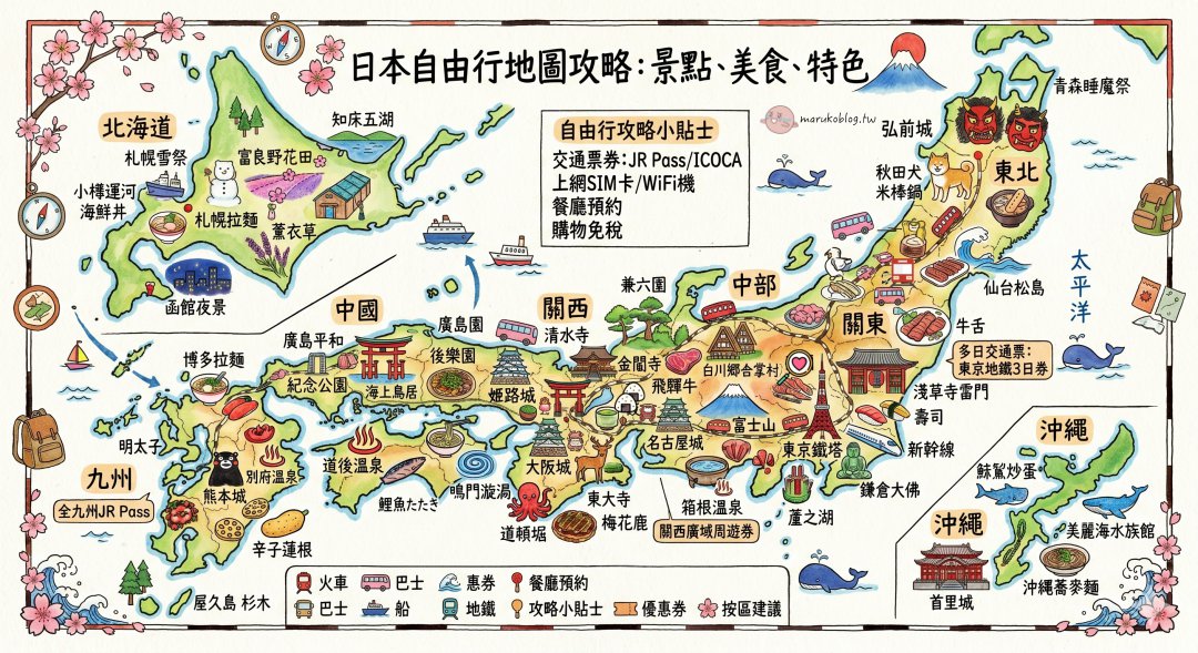 日本自由行完整攻略｜日本旅遊新手必看行程、地區整理與美食延伸指南 @Maruko(丸子)與美食有個約會
