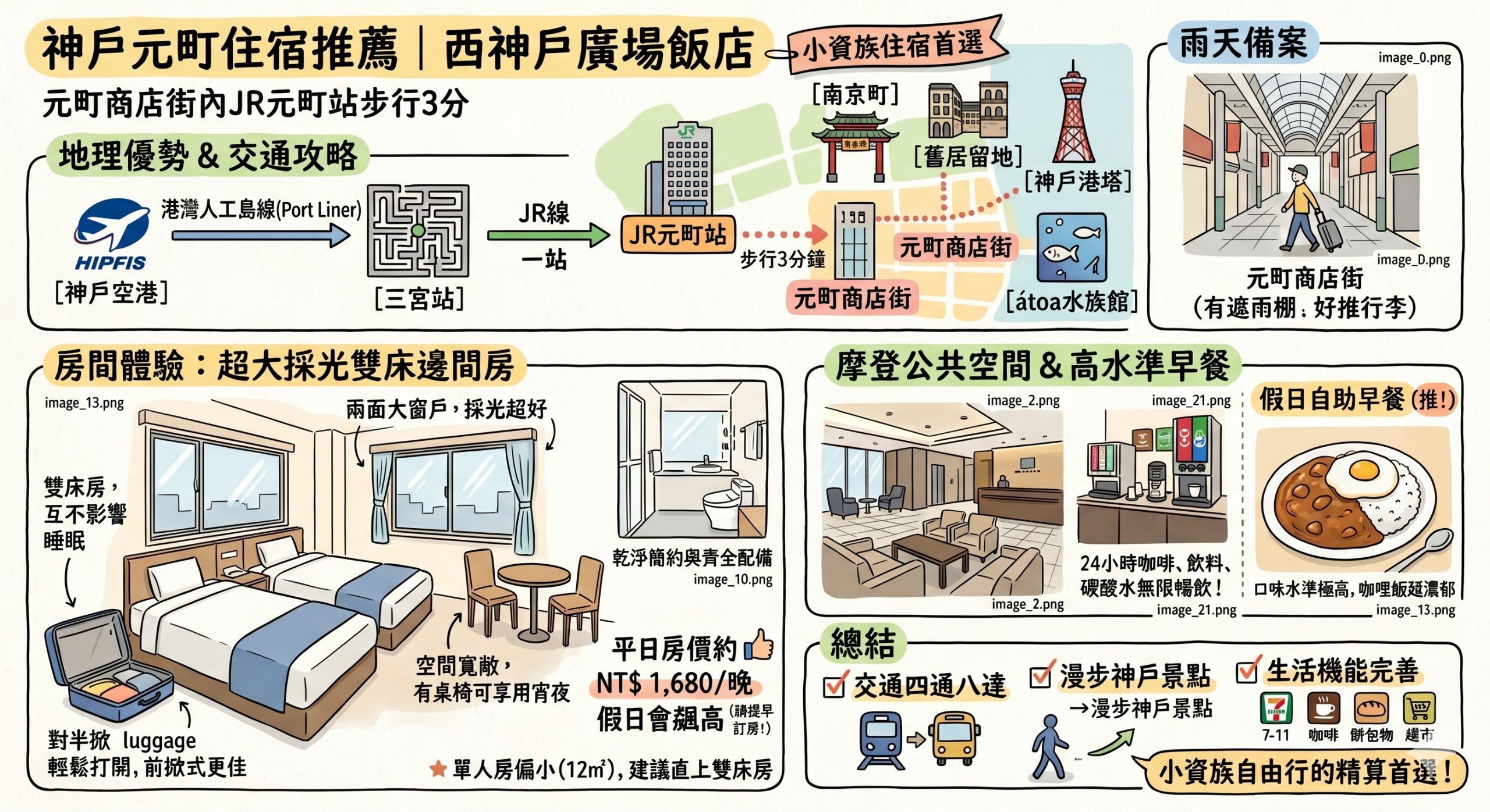 神戶元町住宿推薦｜西神戶廣場飯店實住：JR元町站3分、元町商店街內小資首選 @Maruko(丸子)與美食有個約會